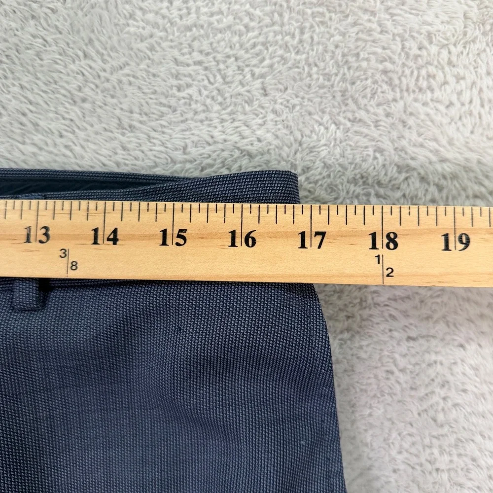 Hugo Boss Mens 33x31 Dress Pants Blue Virgin Wool Flat Front Straight Leg Casual